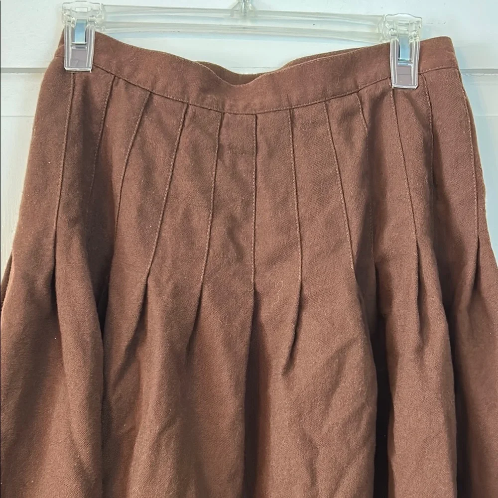 VTG TALBOTS Women’s 100% Wool Skirt Chocolate Brown A-Line Skirt USA Made 10 P - Picture 3 of 13